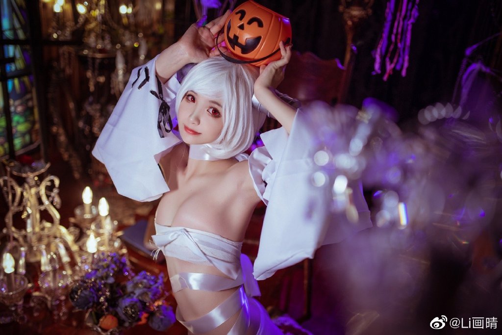 万圣节COS@Li画晴 这个扮鬼妹子不吓人~